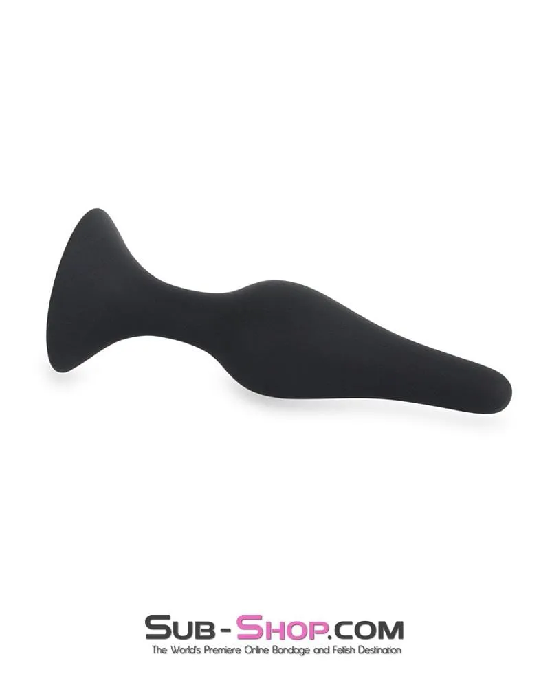 0548M      Advanced Training Long Black Silicone Butt Plug - MEGA Deal