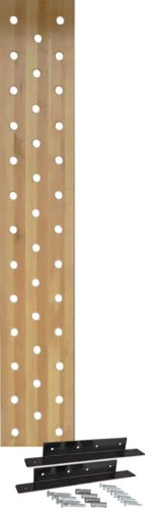 38-Hole 12" Maple Pegboard w/ Mounting Bracket