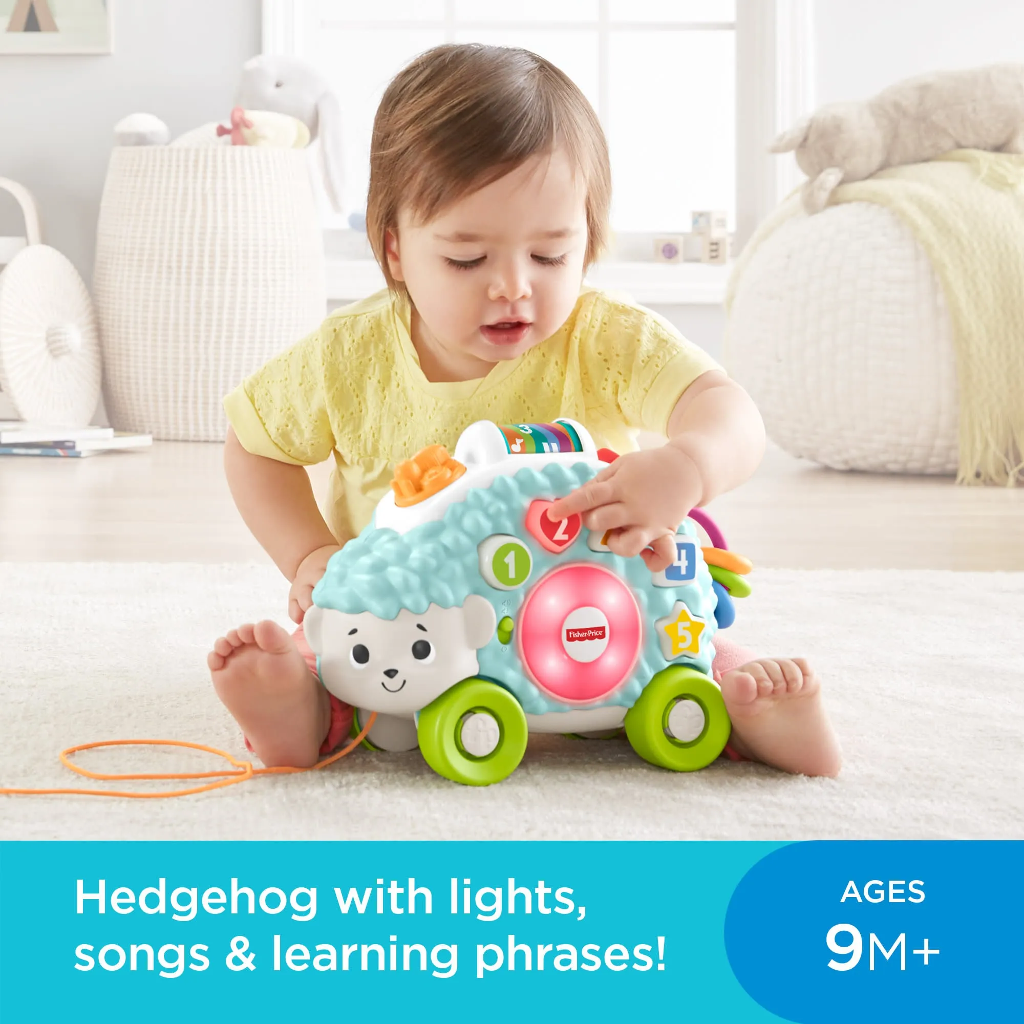 Award Winning Fisher-Price Linkimals Happy Shapes Hedgehog, Musical Baby Toy