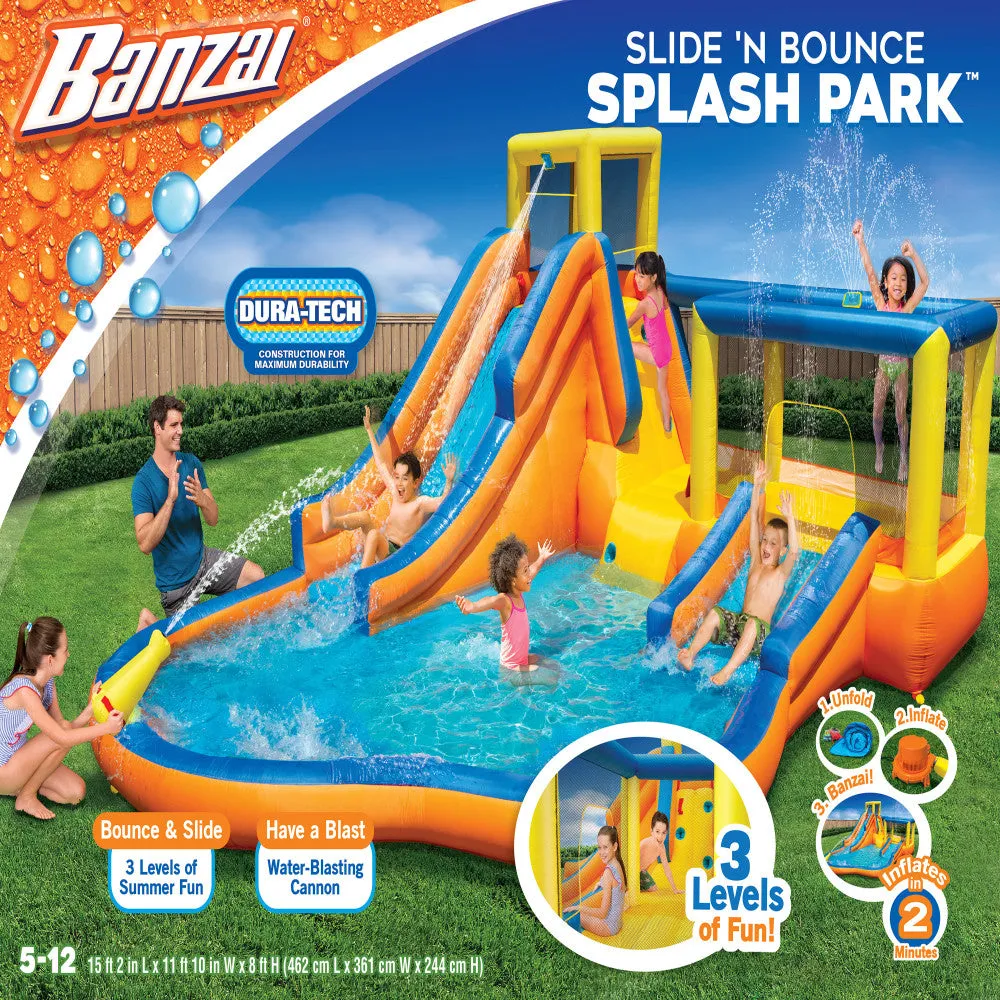 Banzai Inflatable Slide 'N Bounce Splash Park Water Park