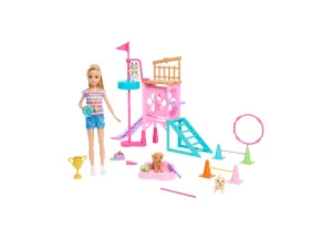 Barbie and Stacie to the Rescue Puppy Playground Play Set with Doll, 3 Pet Dog Figures, and Accessories