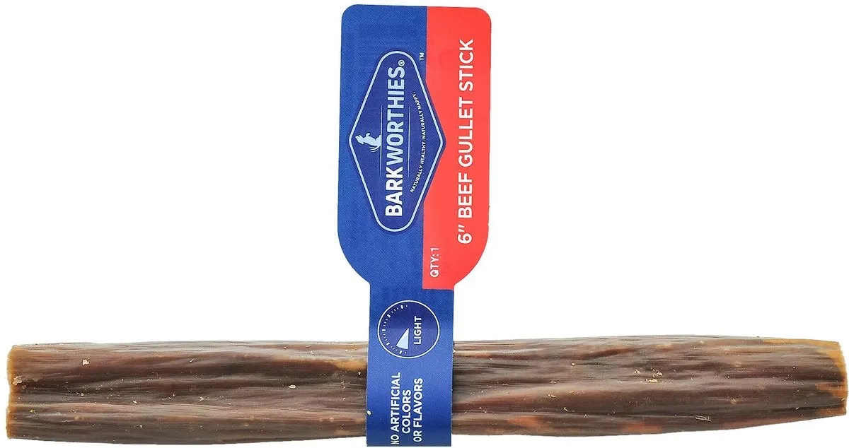 Barkworthies 6 Inch Beef Gullet Sticks For Dogs