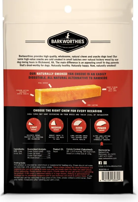 Barkworthies Large Smoked Yak Cheese