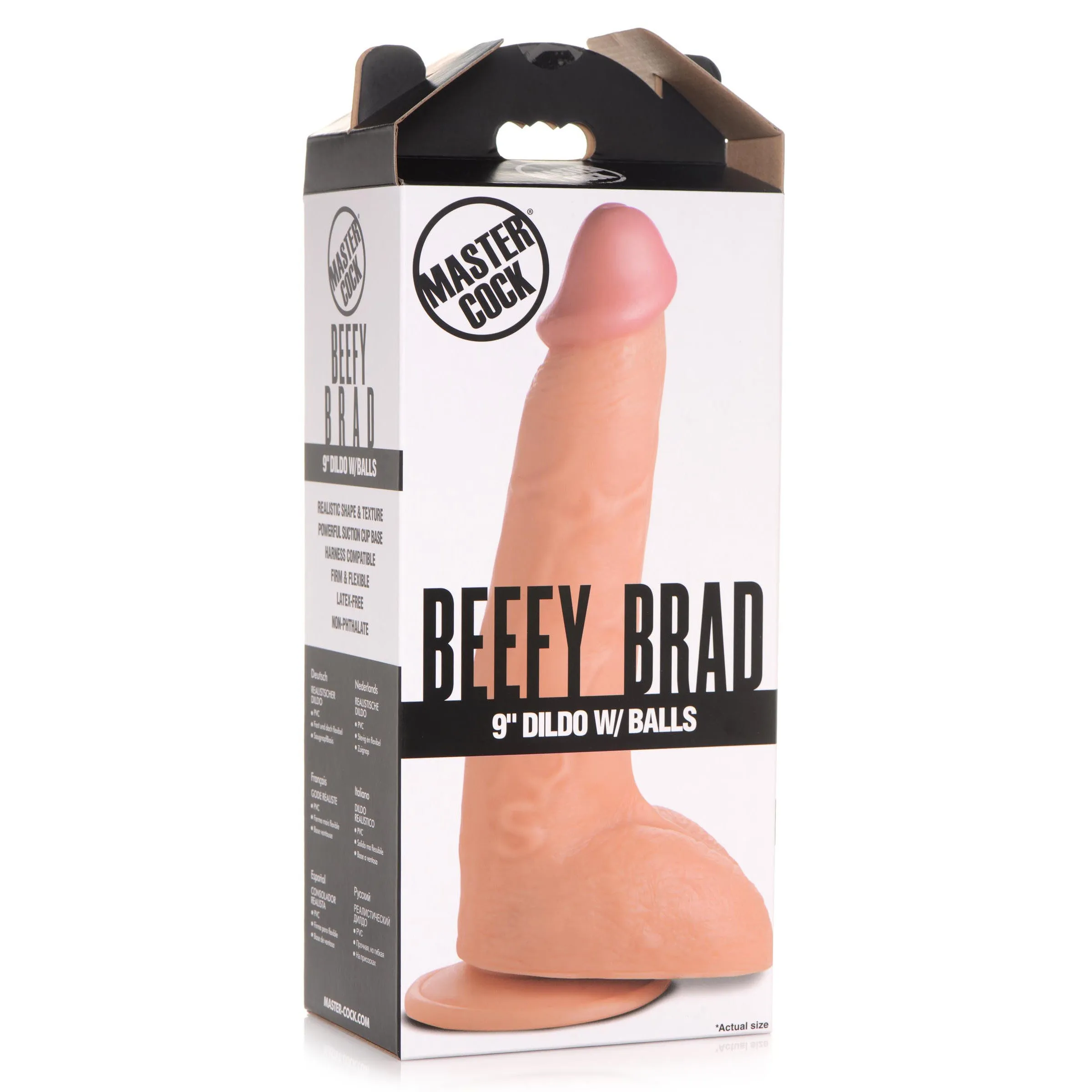 Beefy Brad 9" Dildo with Balls - Light