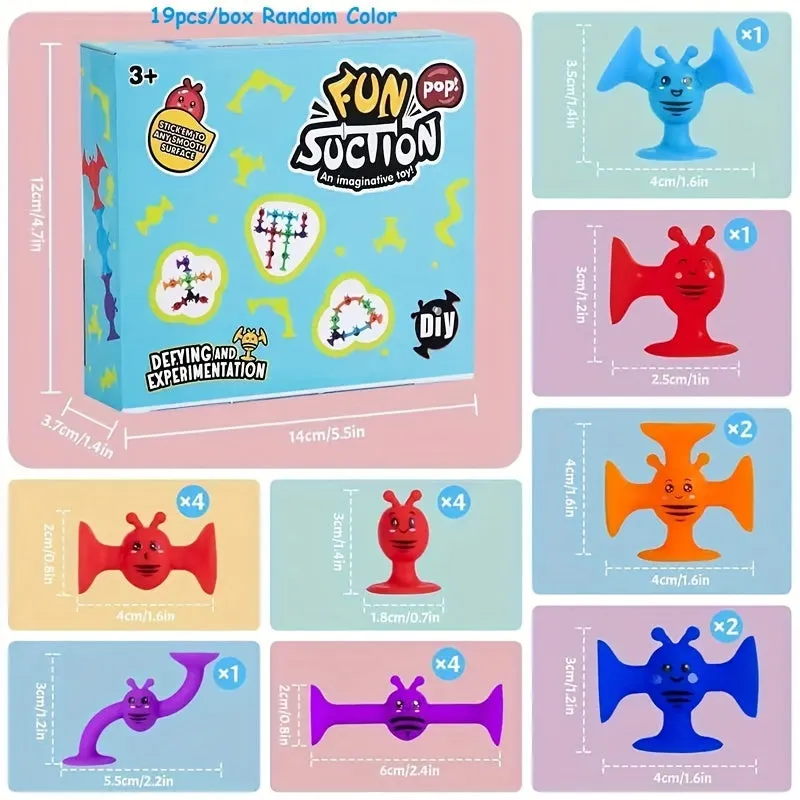 BeeThemed Silicone Construction Set  Educational Suction Cup Toy Gift