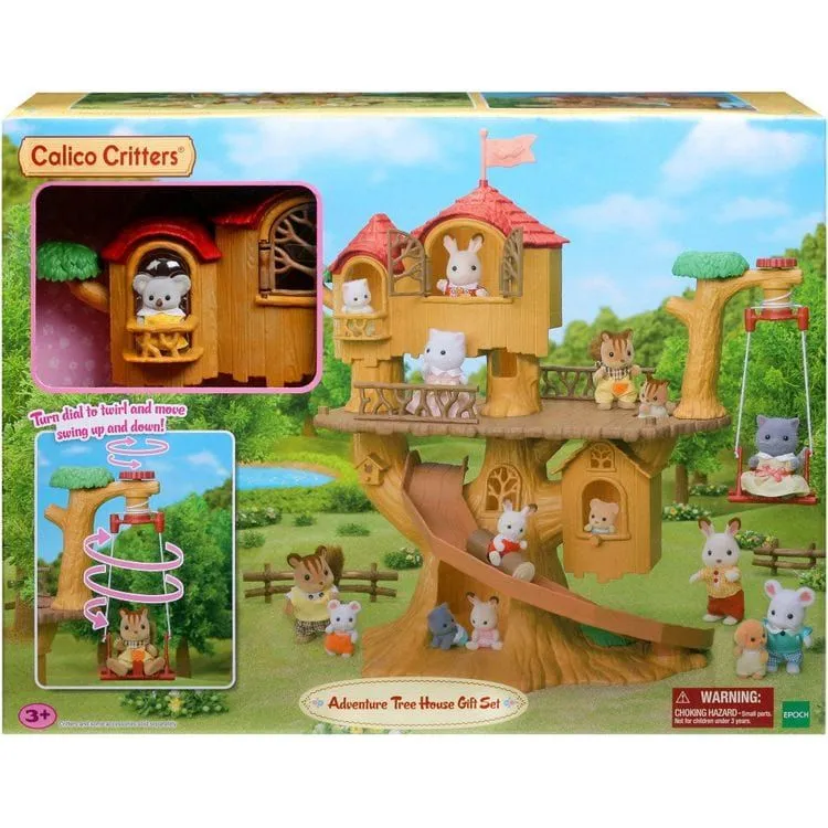 Calico Critters Adventure Treehouse Gift Set, Dollhouse Playset with Figure and Accessories