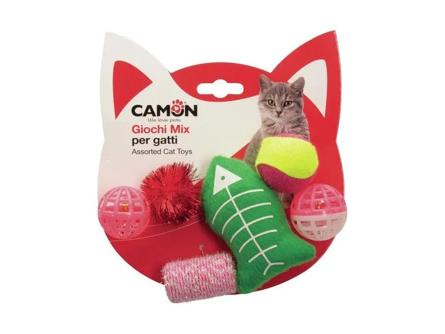 6-Piece Cat Toy Set in Polyester and Plastic - Durable and Fun Kit for Cats