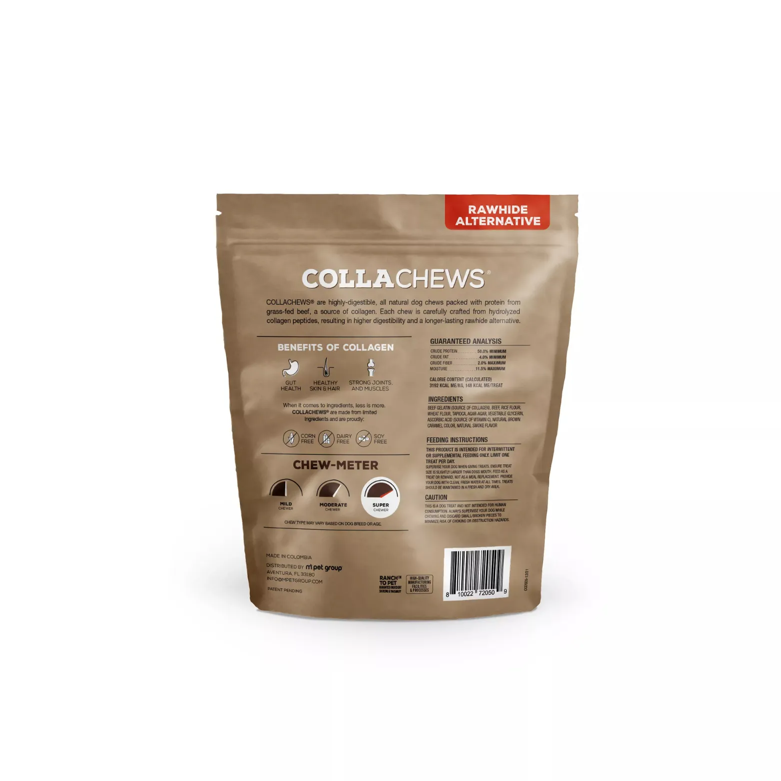 CollaChews Rawhide Alternative Collagen Chips Dog Treats Beef 11oz