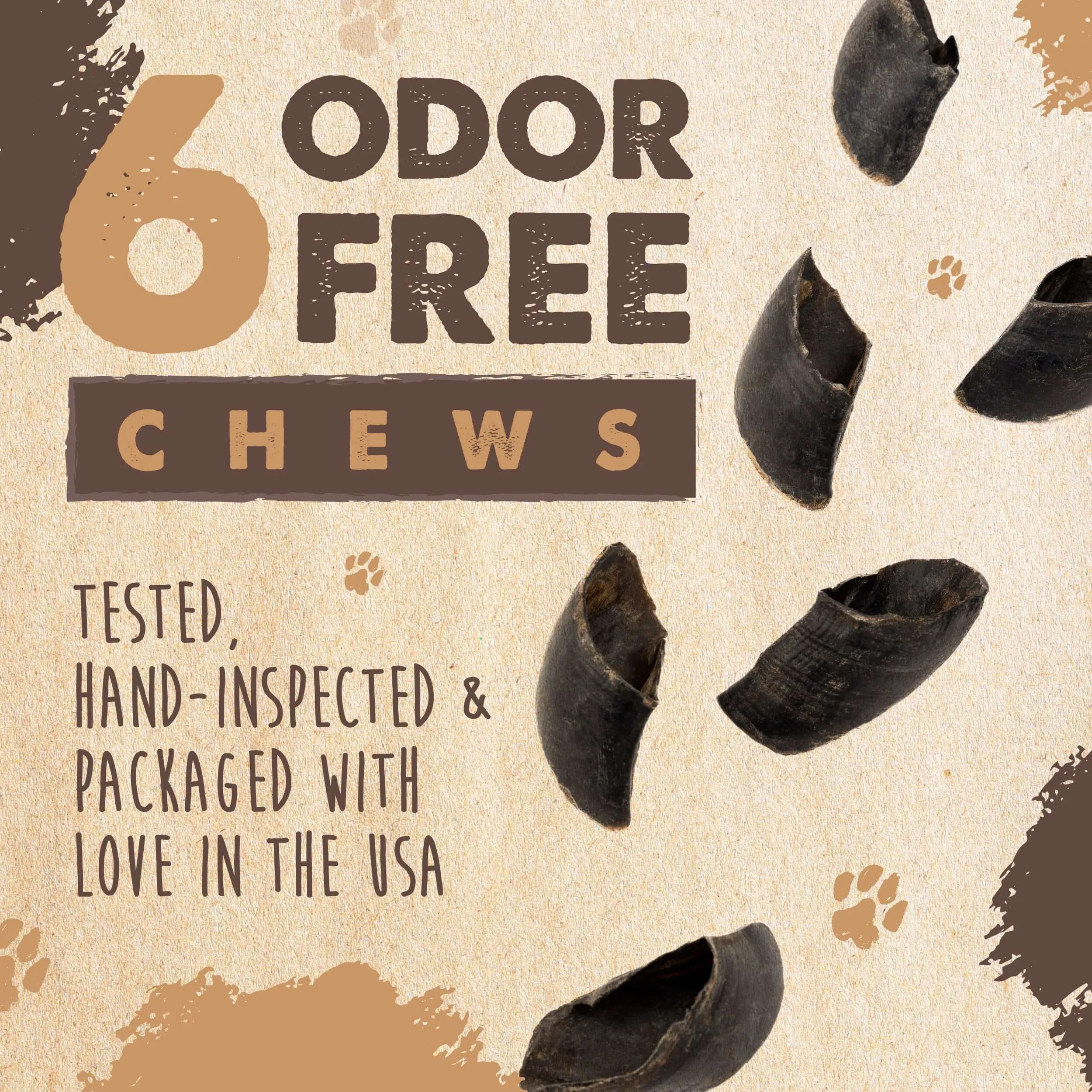 Cow Hooves (6 Pack) - All-Natural, Fully Digestible Chews for Dogs