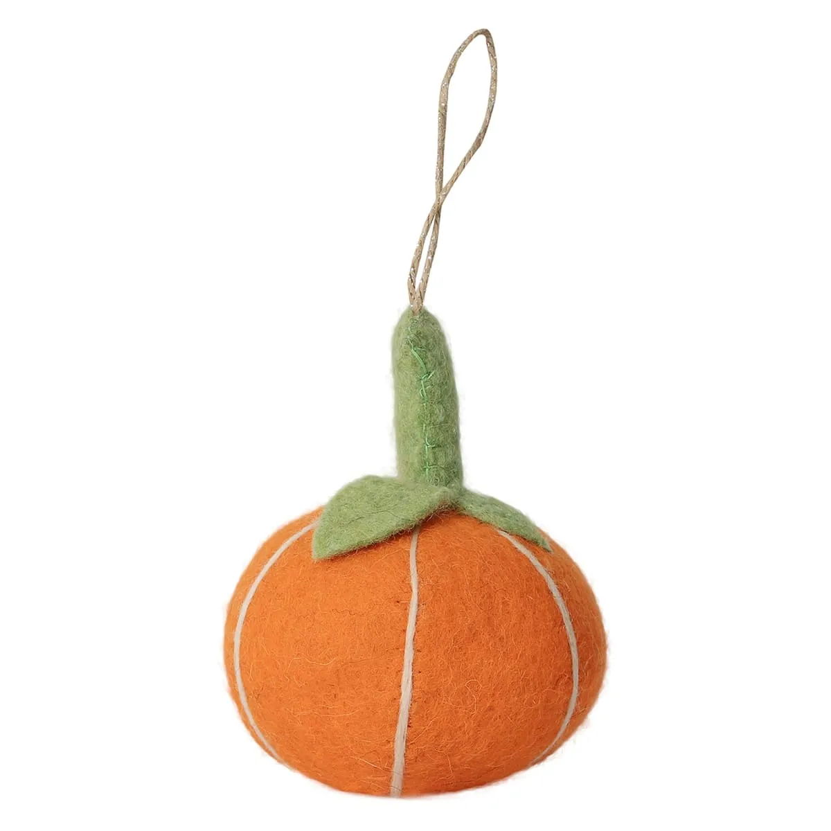 De Kulture Handmade Premium Wool Felt Hanging Single Pumpkin Eco Friendly Needle Felted Stuffed Halloween Ornament Ideal for Home Office Party Decoration Holiday Décor,3.5x4.5 (DH) Inches