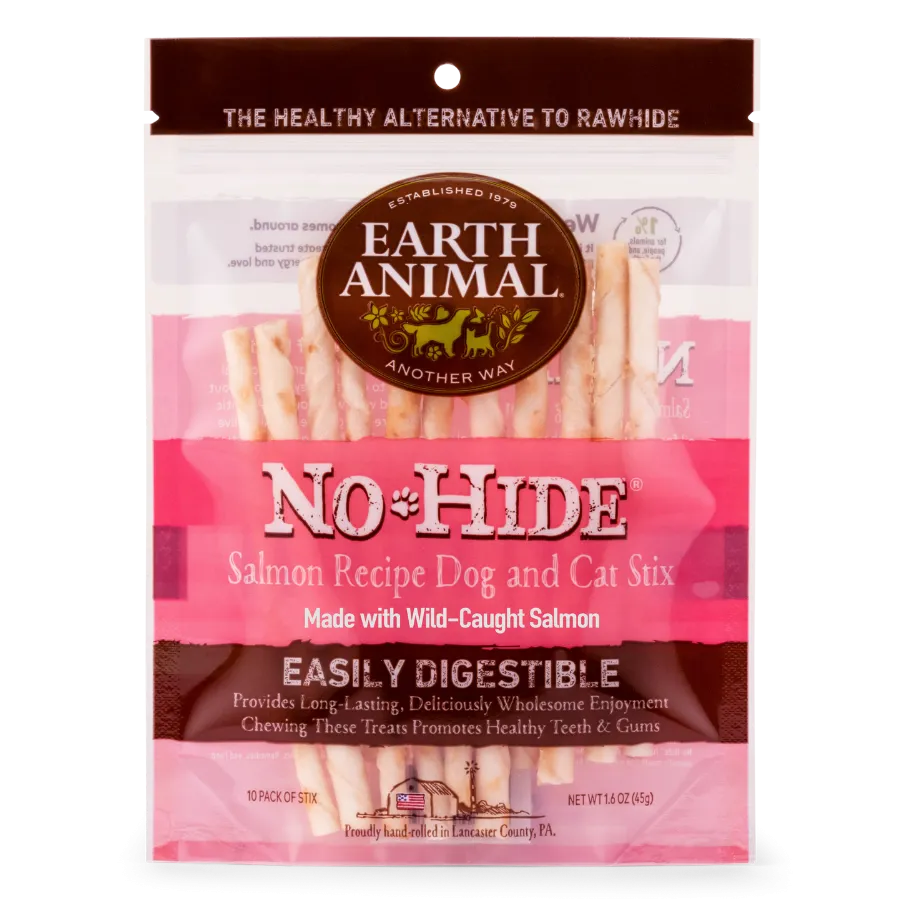 Earth Animal No Hide Salmon Stix Dog Treats 10pk