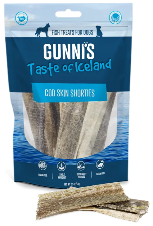 Gunnis Cod Skins Shorties Dog Treats