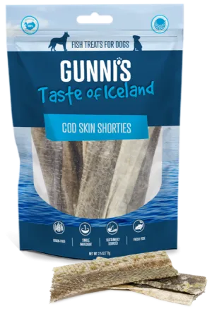 Gunnis Cod Skins Shorties Dog Treats