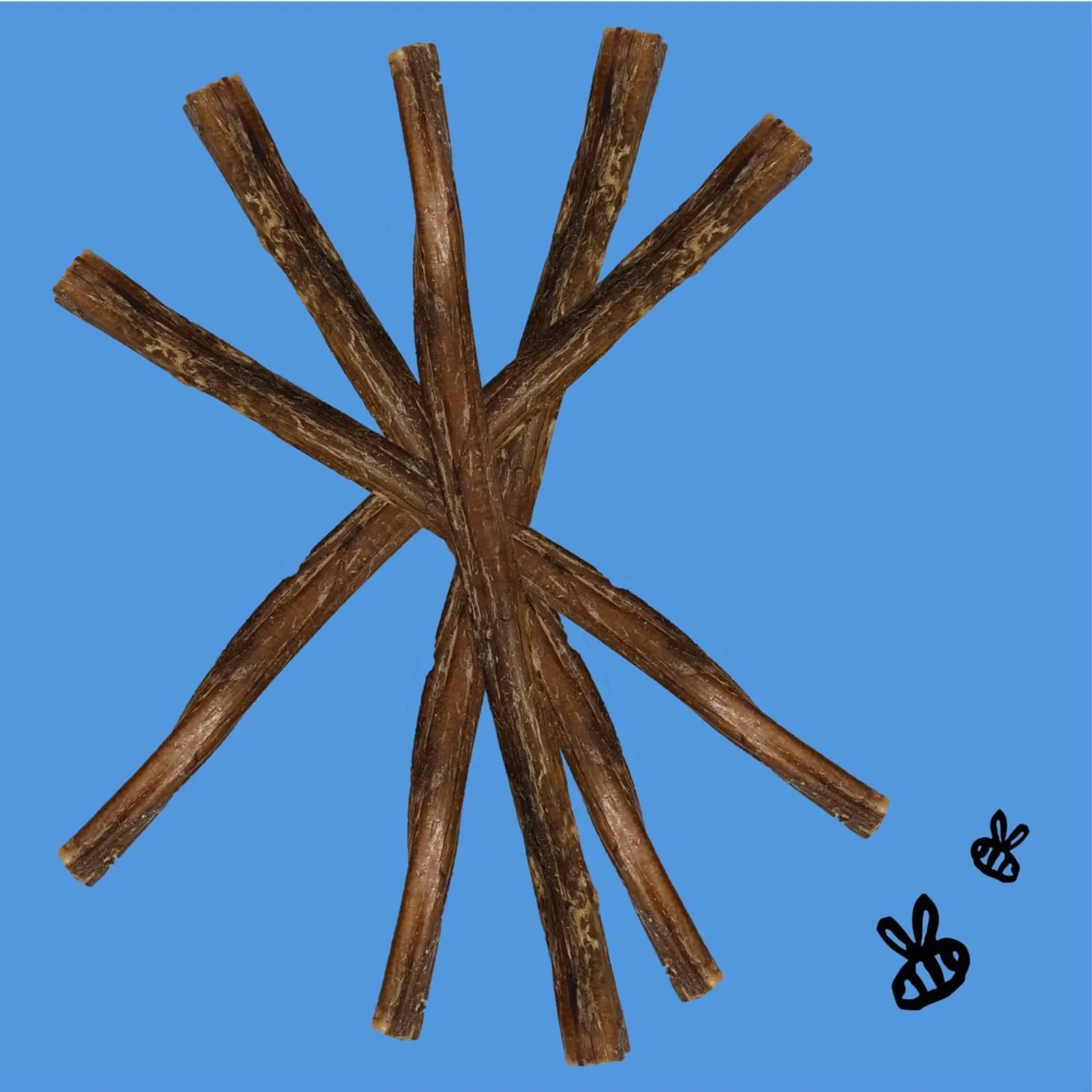 Honey I'm Home 12" Bully Sticks Natural Honey Coated Buffalo Chews Grain-Free Dog Treats 5 pk