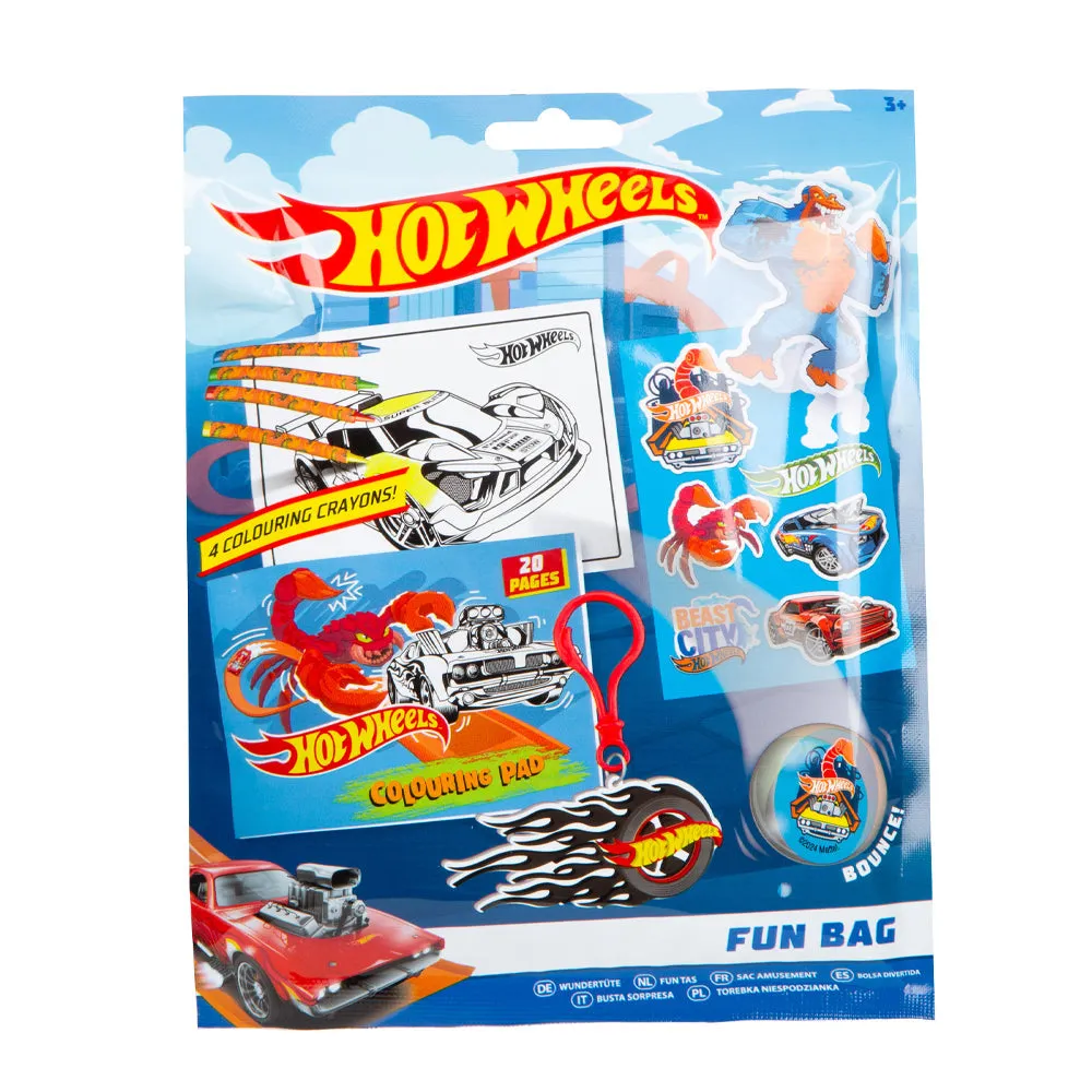 Hot Wheels Fun Bag With Crayons & Stickers