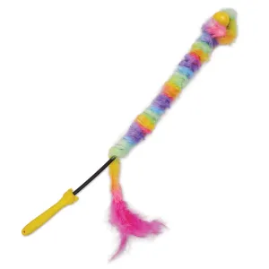 Fluffy Rainbow-Tailed Kazoo Cat Toy