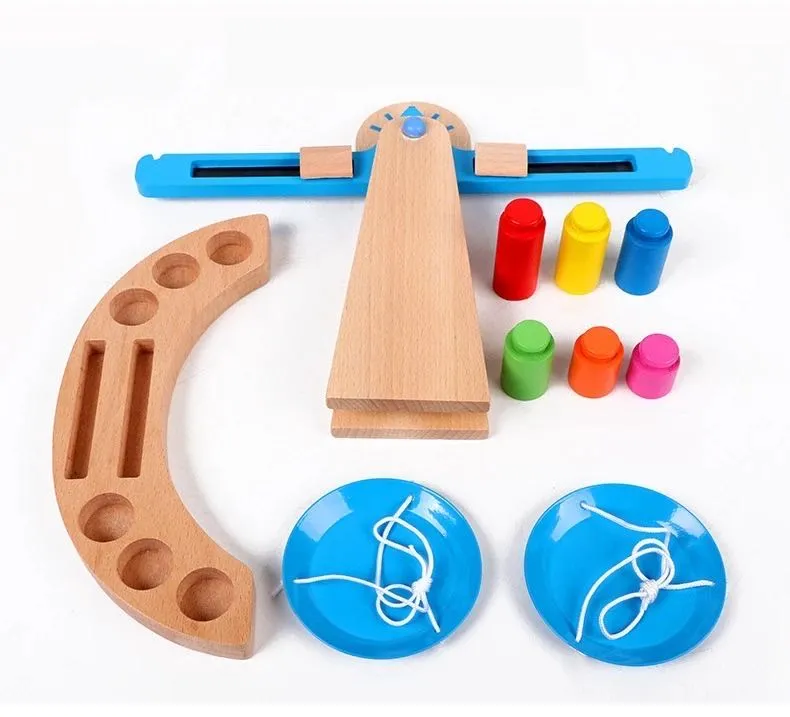 Montessori Wooden Balance Beam Scale Kids Balance Game - Best Montessori Toys