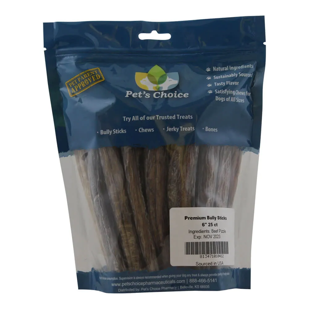 Premium All Natural Dog Pizzle Chews, 6"