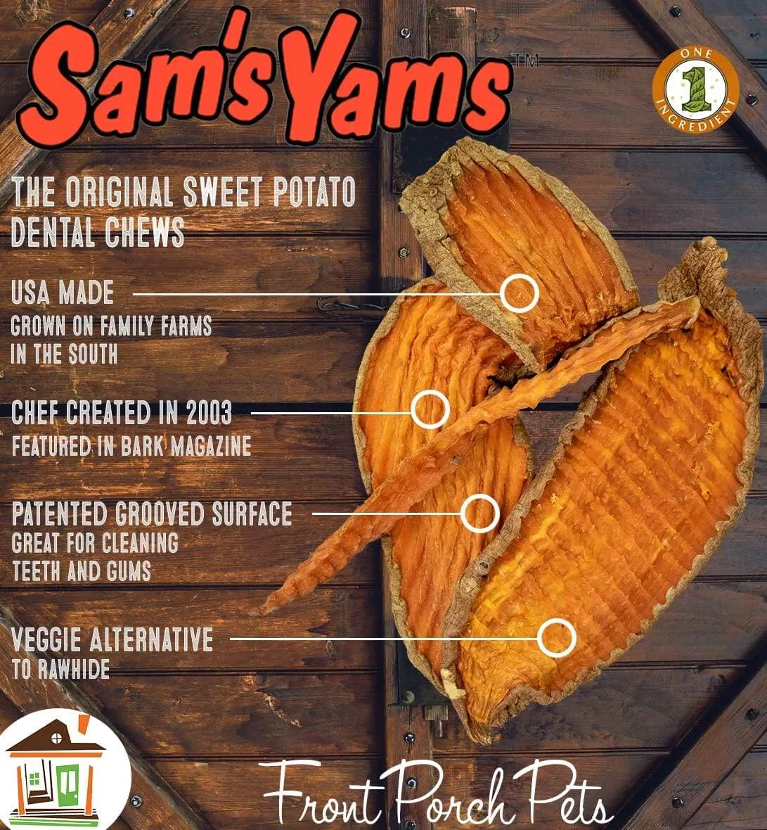 Sam's Yams Big Boyz Sweet Potato Dog Chewz