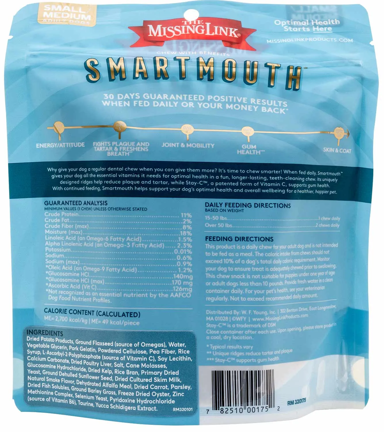 Smartmouth 7-in-1 Dental Chews for Dogs, S/M, 14 ct