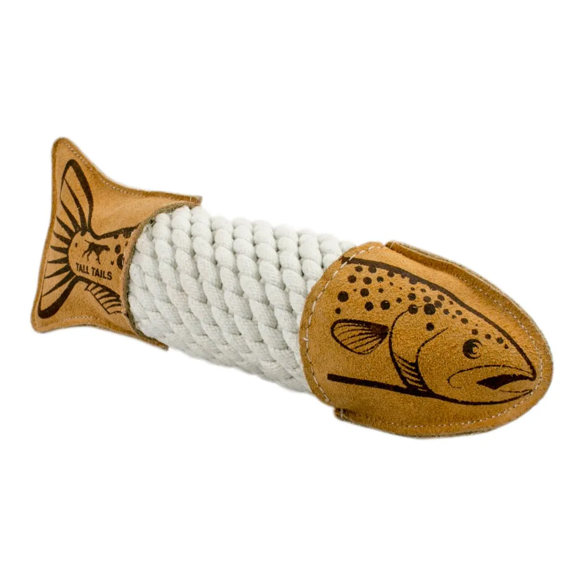 Tall Tail Natural Leather & Rope Trout Toy 15"