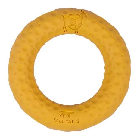 Tall Tails Goat Sport Ring Yellow 3" Dog Toy