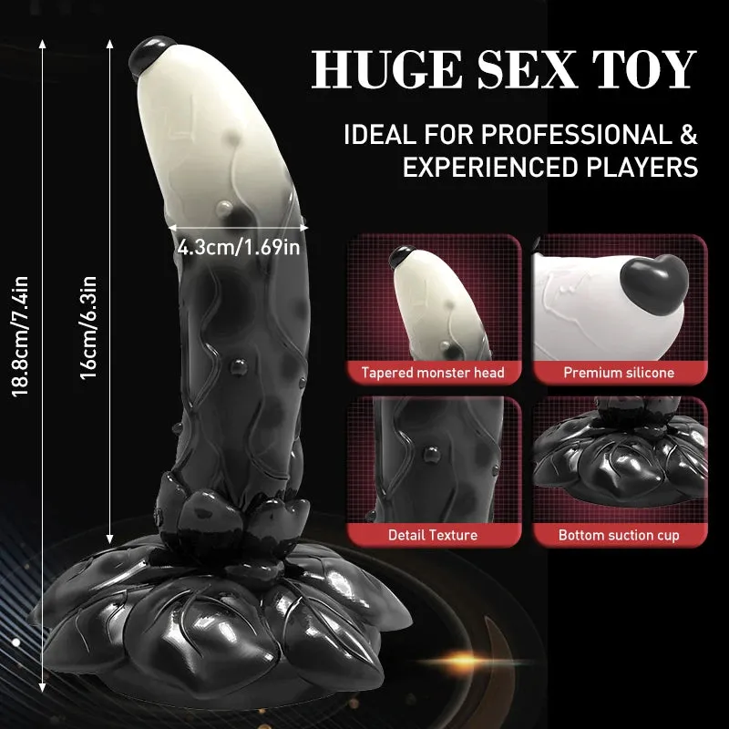 Vibrating Dildo Butt Plug - Remote Control Big Rose Suction Cup Dildos Female Sex Toy