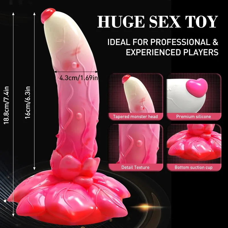 Vibrating Dildo Butt Plug - Remote Control Big Rose Suction Cup Dildos Female Sex Toy