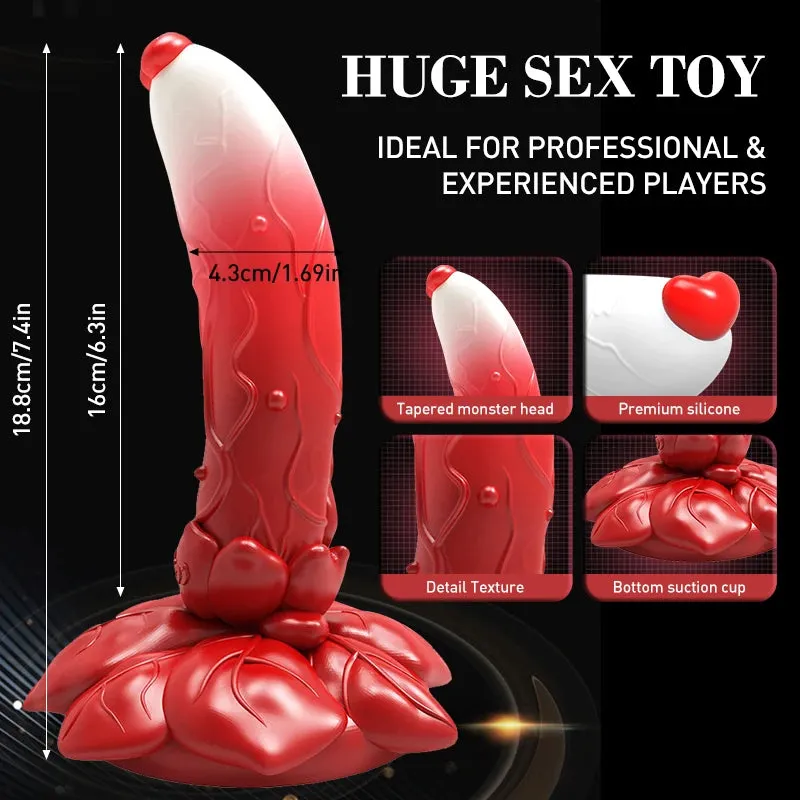 Vibrating Dildo Butt Plug - Remote Control Big Rose Suction Cup Dildos Female Sex Toy