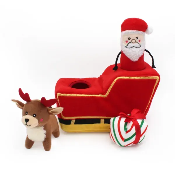 ZippyPaws Holiday Burrow Santa's Sleigh